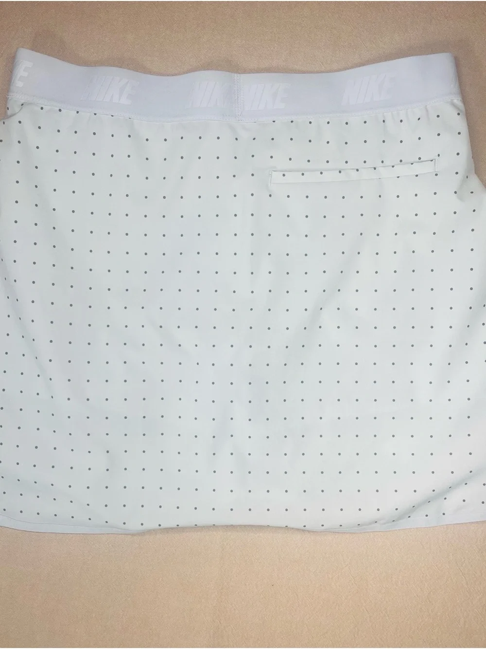 Nike White Tennis Skort with Gray Micro Dot Print